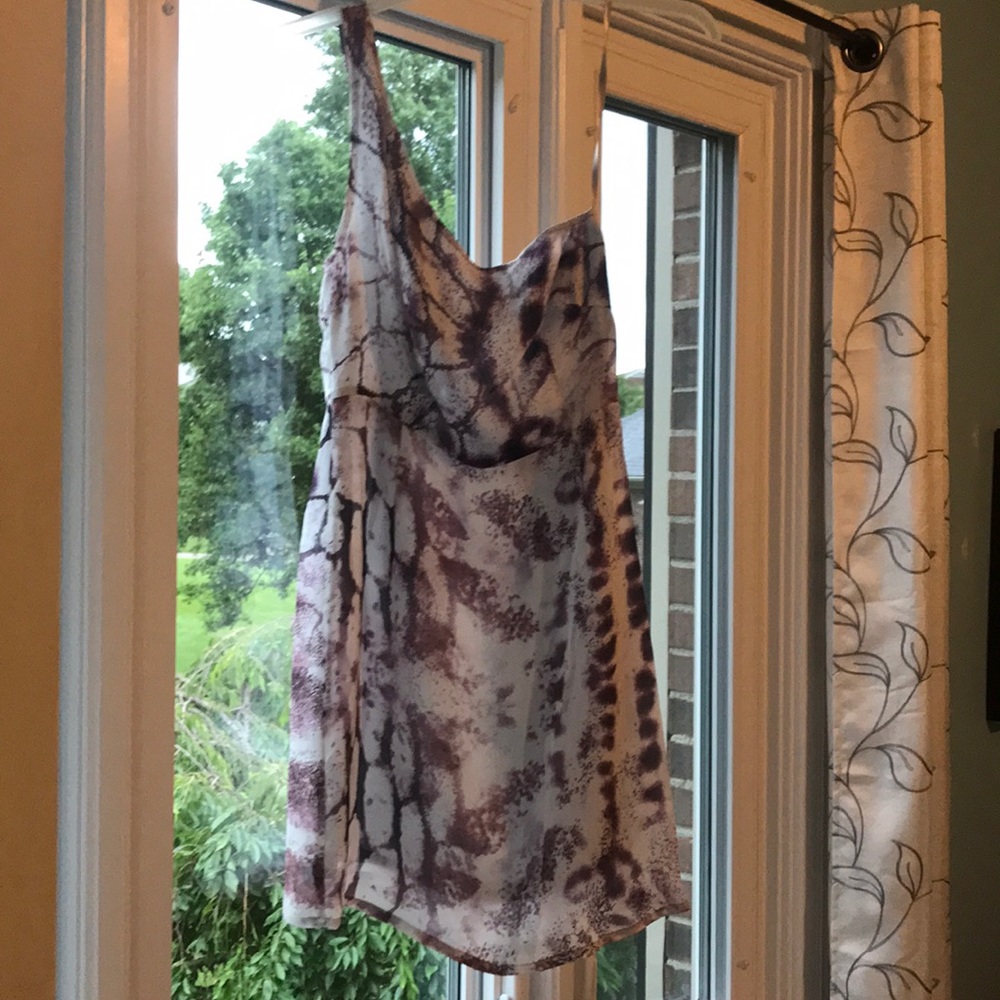 Silk one strap mini dress